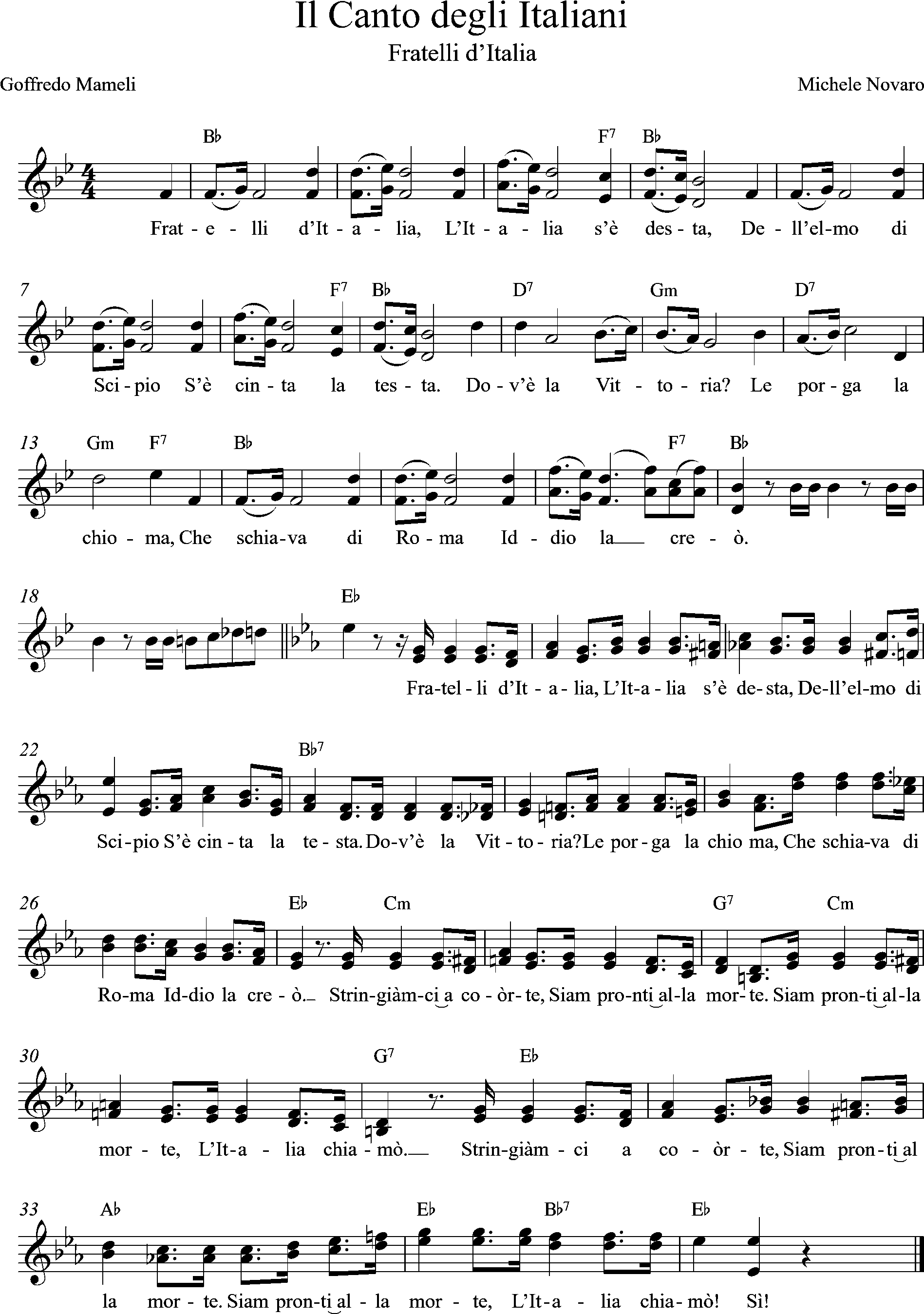 2voices, Bb-Major, Il Canto degli Italiani